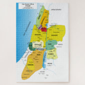 Karte der zwölf Stämme Israels von 1200 bis 1050 Puzzle (Vertikal)