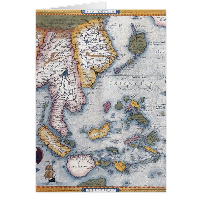 Karte des 16. Jahrhundertsvon Südostasien und von (Vorne)