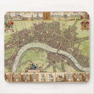 Karte des 17. Jahrhundertsvon London (W.Hollar) Mousepad