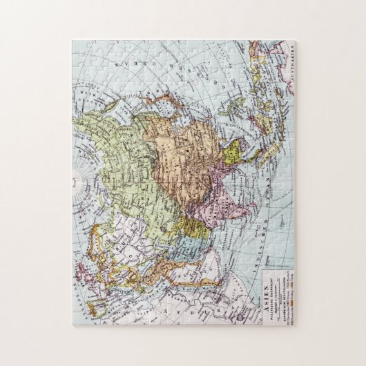 Karte des 19. Jahrhundertsvon Asien Puzzle (Vertikal)