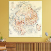 Karte des Acadia Nationalparks, Maine (1942) Leinwanddruck (Insitu (Wohnzimmer))