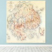 Karte des Acadia Nationalparks, Maine (1942) Leinwanddruck (Insitu (Holzboden))