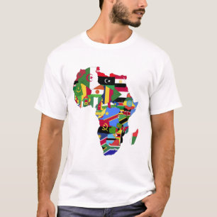Karte des afrikanischen Kontinents mit Flaggen T-Shirt