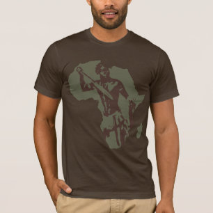 Karte des afrikanischen Kriegers und T-Shirt
