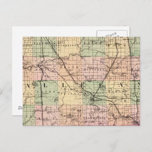 Karte des Allegan-Landkreises, Michigan (Vorne/Hinten)