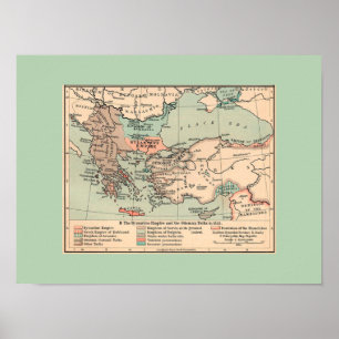 Karte des alten byzantinischen Reiches Poster