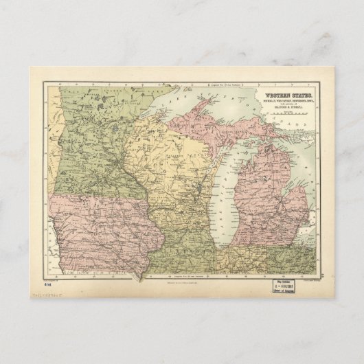 Karte des amerikanischen MidWest (1873) (Vorderseite)