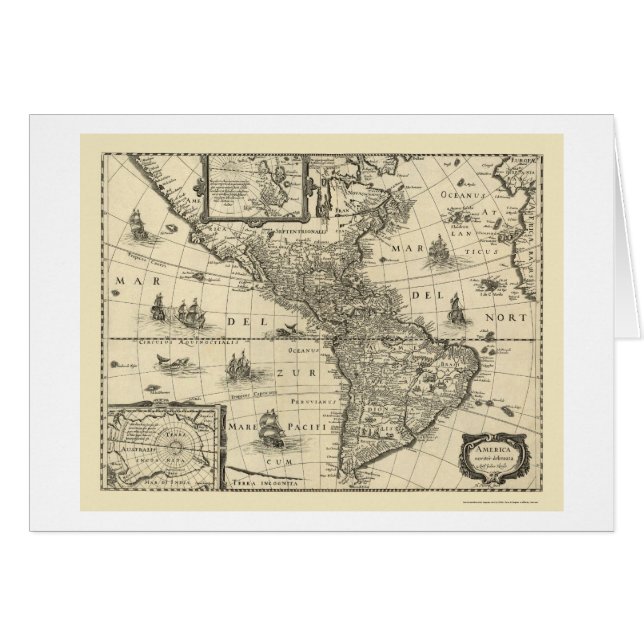 Karte des Amerikas durch Hondio 1640 (Vorderseite (Horizontal))