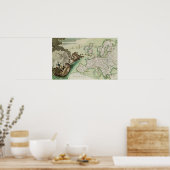 Karte des Angriffs der Marine auf England durch Na Poster (Küche)