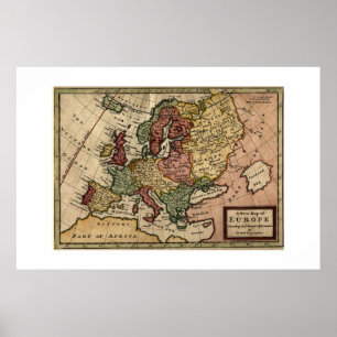 Karte des Antiquarian-1721 von Europa durch Poster
