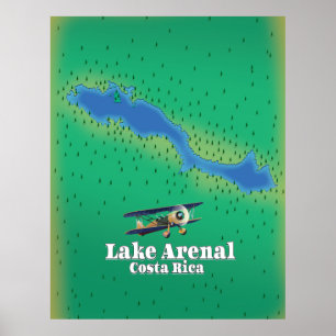 Karte des Arenal-Sees, Costa Rica Poster