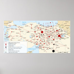 Karte des armenischen Genozids im Jahre 1915 Poster