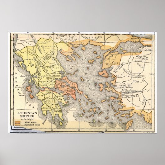 Karte des Athener Reiches (1899) Poster (Vorne)