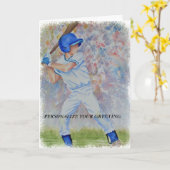KARTE DES BASEBALL-SPIELER-|GREETING (Gelbe Blume)