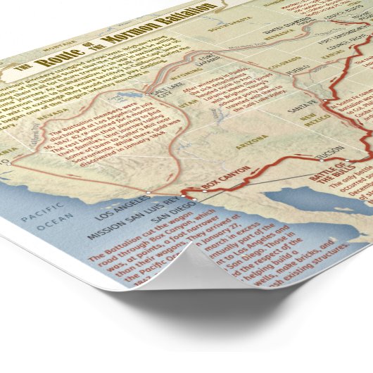 Karte des Bataillons Mormon Poster (Ecke)