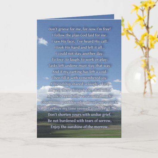 Karte des Beileids-6 (Gelbe Blume)