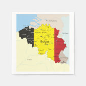Karte des belgischen Papiers Napkins Serviette (Vorderseite)