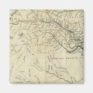 Karte des bewohntesten Teils von Virginia Magnet