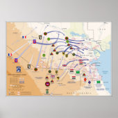 Karte des Bodenbetriebs der Operation Wüstensturm Poster (Vorne)