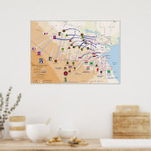 Karte des Bodenbetriebs der Operation Wüstensturm Poster (Küche)