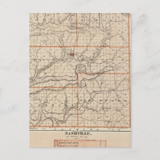 Karte des braunen Landkreises mit Plan von Nashvil (Vorderseite)