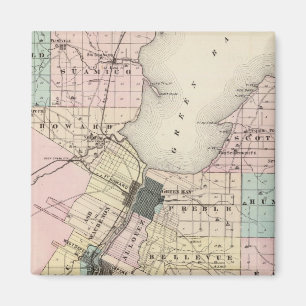 Karte des braunen Landkreises, Staat von Wisconsin Magnet