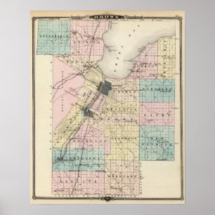 Karte des braunen Landkreises, Staat von Wisconsin Poster