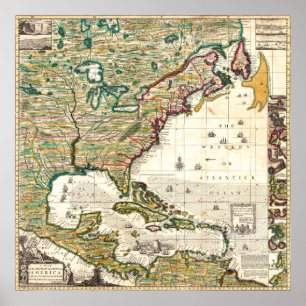 Karte des Britischen Imperiums in Amerika 1773 Poster