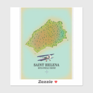 Karte des Britischen Überseegebiets Saint Helena Aufkleber