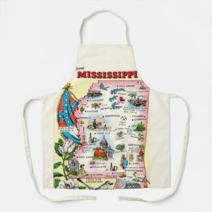 Karte des Bundesstaates Mississippi im Vintage-Sti Schürze