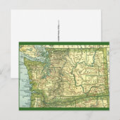 Karte des Bundesstaates Washington Postkarte (Vorne/Hinten)