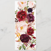 Karte des Burgund-Blumenmenüs (Rückseite)