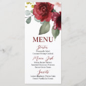 Karte des Burgund-Rose-Menüs (Vorderseite)