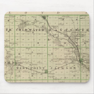 Karte des Butler-Landkreises, Staat von Iowa Mousepad