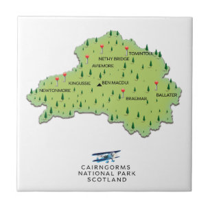 Karte des Cairngorms Nationalparks Fliese