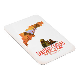 Karte des Carlsbad Caverns Nationalparks New Mexic Magnet