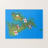 Karte des Cartoon Britische Inseln Puzzle (Horizontal)
