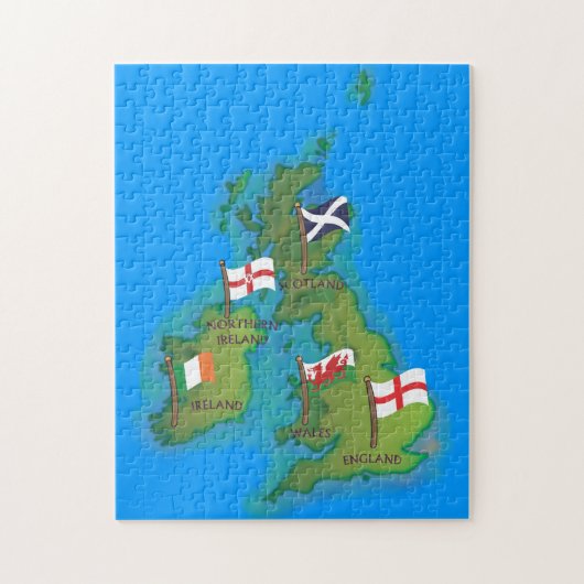 Karte des Cartoon Britische Inseln Puzzle (Vertikal)