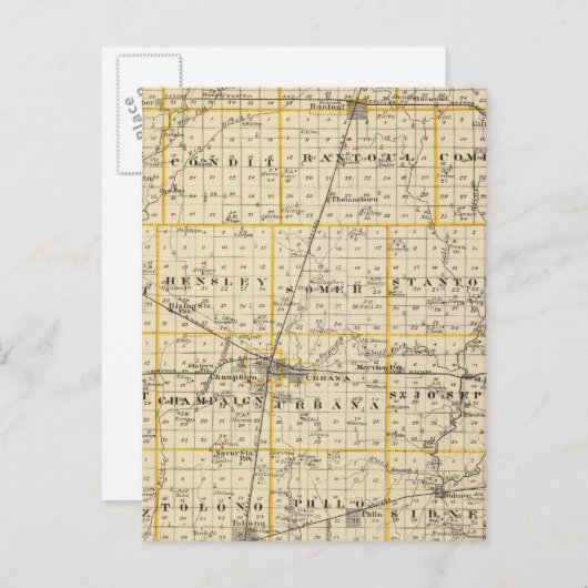 Karte des Champaign-Landkreises (Vorne/Hinten)