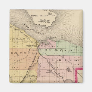 Karte des Cheboygan-Landkreises, Michigan Magnet