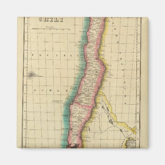 Karte des Chilis Magnet (Vorne)