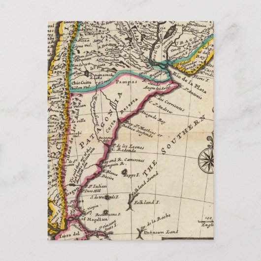Karte des Chilis, Patagonien, La Plata (Vorderseite)