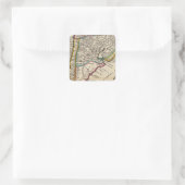 Karte des Chilis, Patagonien, La Plata Quadratischer Aufkleber (Tasche)