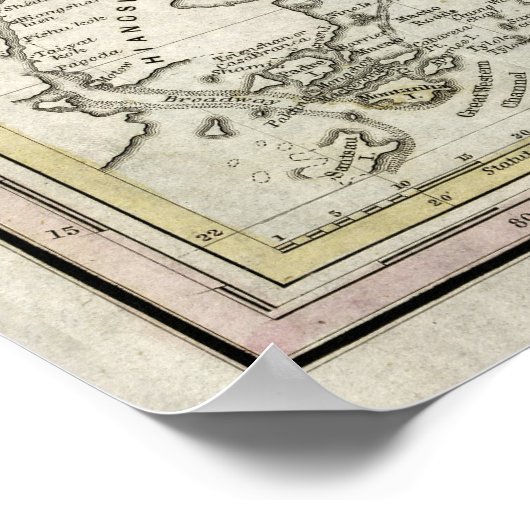 Karte des chinesischen Reiches (1847) Poster (Ecke)