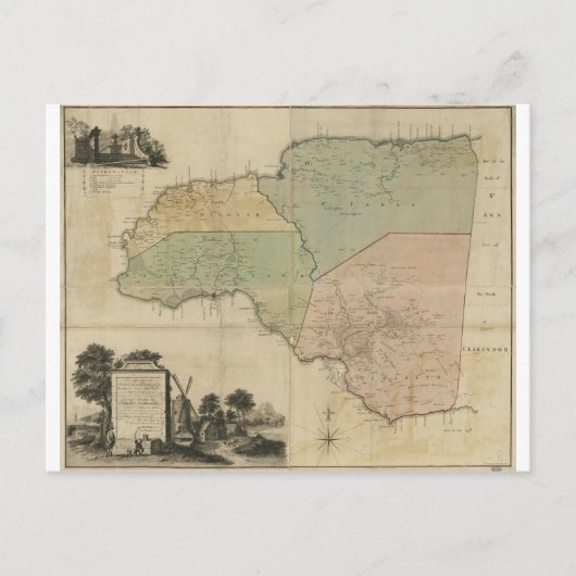 Karte des Cornwall Count Jamaica (1763) (Vorderseite)