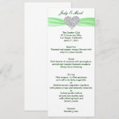Karte des Diamond Heart Green Wedding (Vorne/Hinten)
