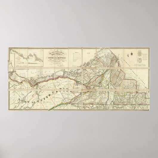 Karte des Distrikts Montreal, Niederkanada Poster (Vorne)