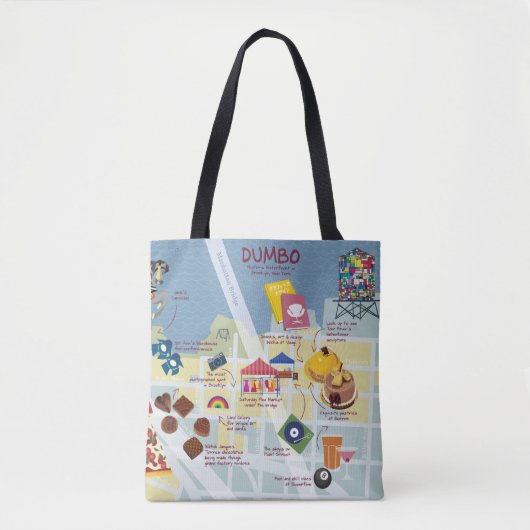 Karte des Dumbo Brooklyn New York Tote Bag Tasche (Vorderseite)