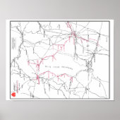 Karte des Eisenbahnsystems Hagerstown & Frederick  Poster (Vorne)