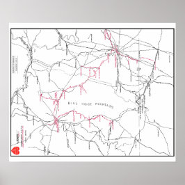 Karte des Eisenbahnsystems Hagerstown & Frederick  Poster